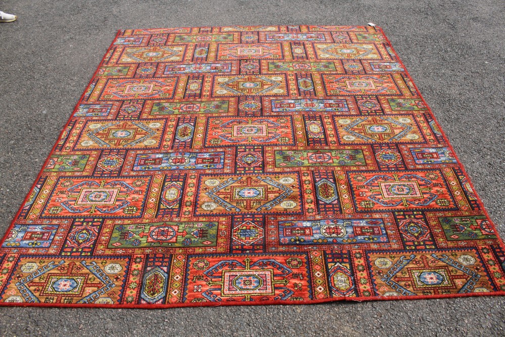 A Caucasian design machined carpet, 238 x 205m